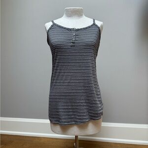 Splendid Charcoal Striped tank top with Buttons